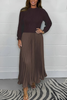 ClassyDress: Lange Mouwen Top Met Elegante Geplooide Onderkant Jurk
