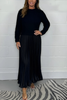 ClassyDress: Lange Mouwen Top Met Elegante Geplooide Onderkant Jurk