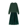 ClassyDress: Lange Mouwen Top Met Elegante Geplooide Onderkant Jurk