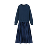 ClassyDress: Lange Mouwen Top Met Elegante Geplooide Onderkant Jurk