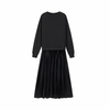 ClassyDress: Lange Mouwen Top Met Elegante Geplooide Onderkant Jurk