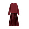ClassyDress: Lange Mouwen Top Met Elegante Geplooide Onderkant Jurk