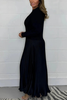 ClassyDress: Lange Mouwen Top Met Elegante Geplooide Onderkant Jurk