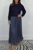 ClassyDress: Lange Mouwen Top Met Elegante Geplooide Onderkant Jurk