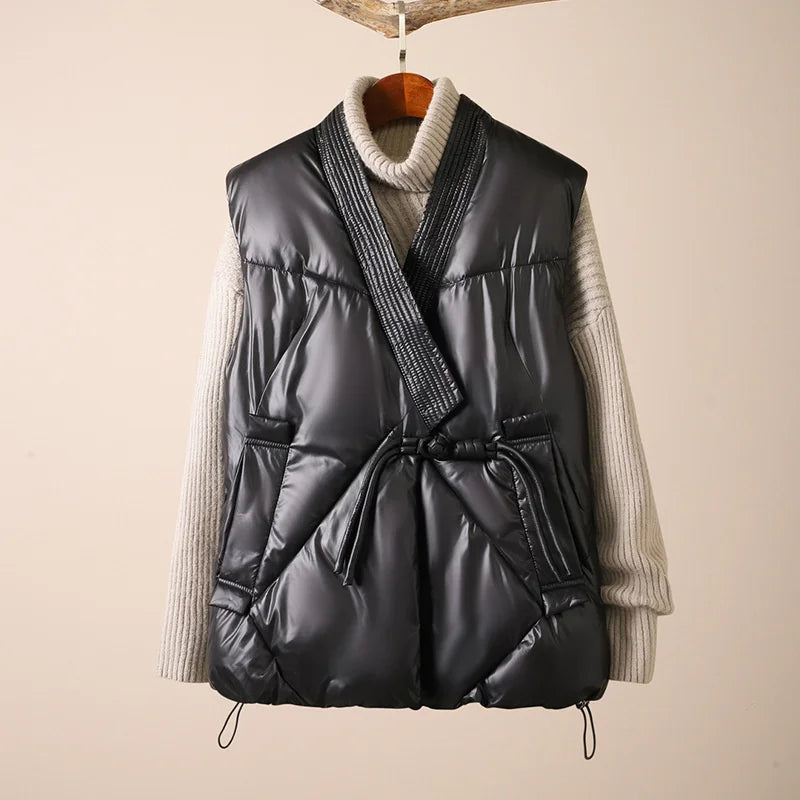 Marcatino™ | Mouwloos V-hals Katoenen Verdikte Puffer Vest Jas