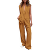 StylishSet: Chique Mouwloze Blazer En Broek Stijlvol Set