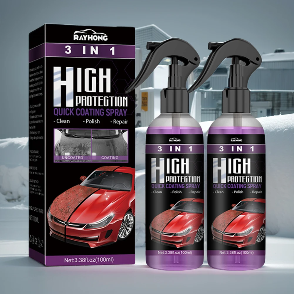 SprayCar 1+1 GRATIS: 3 In 1 100ml Snelle Auto Coating Spray met Doek en Spons