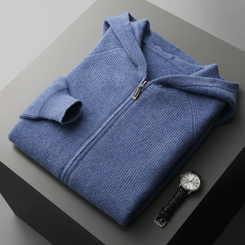Marcatino™ | Herfst en Winter Verdikt Gebreid Herenvest met Capuchon