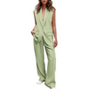 StylishSet: Chique Mouwloze Blazer En Broek Stijlvol Set
