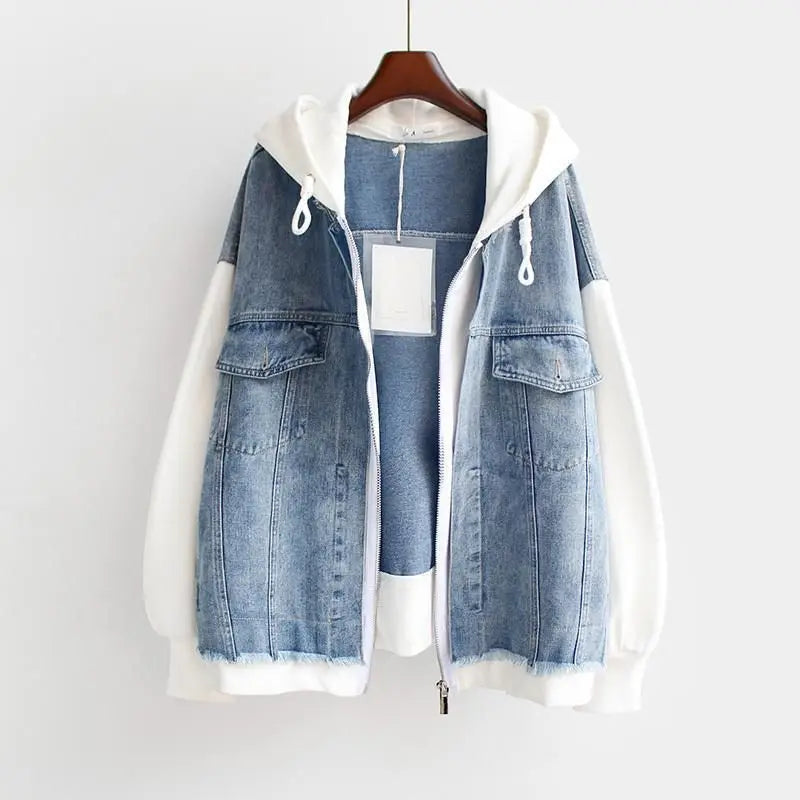 Marcatino™ | Vintage Denim Split Capuchon Casual Jas