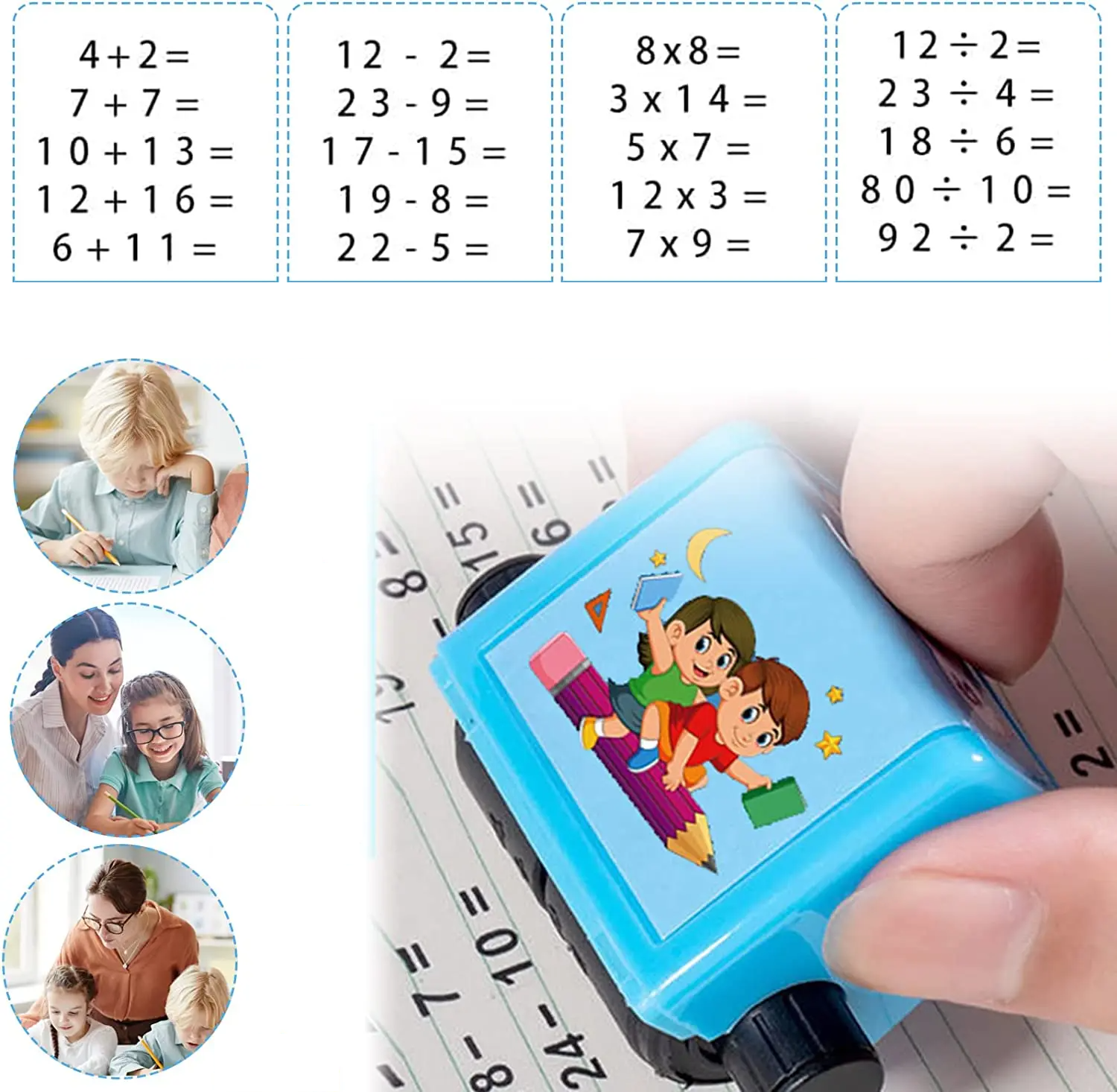 SmartMath: Wiskunde Roller Onderwijzen Stempel 4 Stuks Set