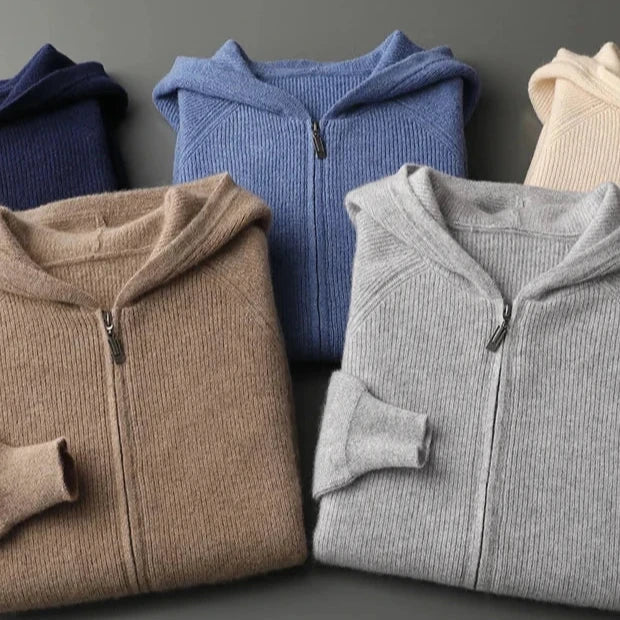 Marcatino™ | Herfst en Winter Verdikt Gebreid Herenvest met Capuchon
