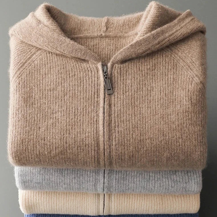 Marcatino™ | Herfst en Winter Verdikt Gebreid Herenvest met Capuchon