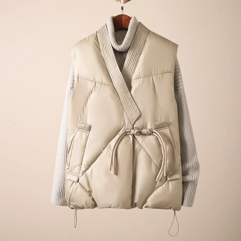 Marcatino™ | Mouwloos V-hals Katoenen Verdikte Puffer Vest Jas