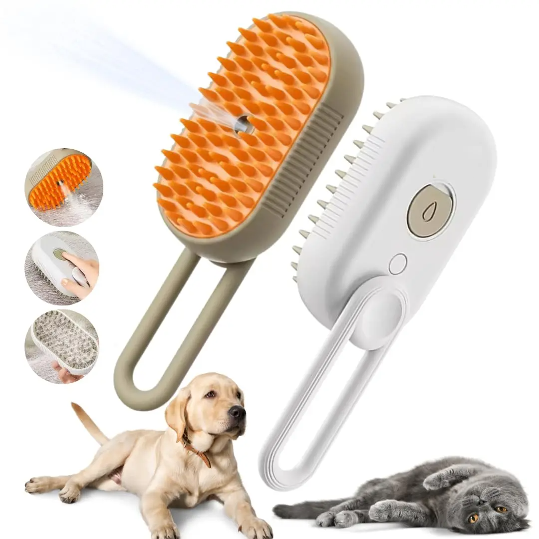 PetBrush: 3-in-1 Huisdieren Verzorging Stoom- En Massageborstel