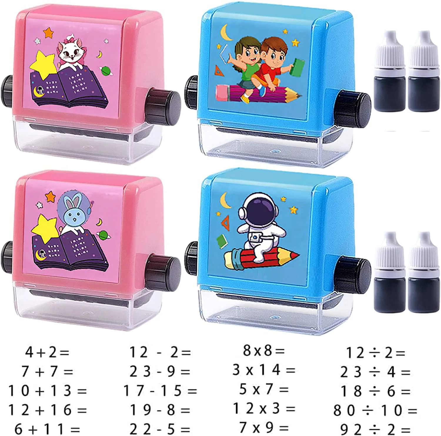 SmartMath: Wiskunde Roller Onderwijzen Stempel 4 Stuks Set