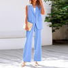 StylishSet: Chique Mouwloze Blazer En Broek Stijlvol Set