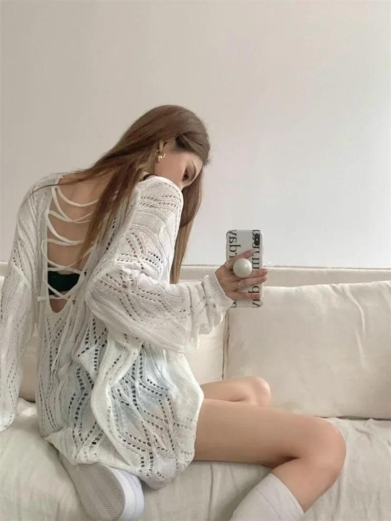 CHIC™ | Gebreide V-Hals Zonwering Top