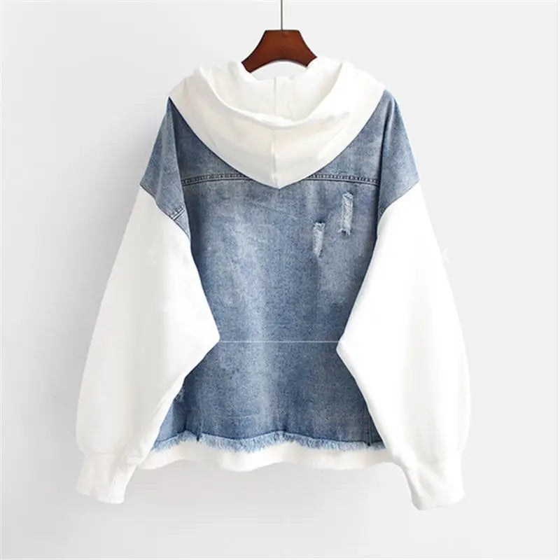 Marcatino™ | Vintage Denim Split Capuchon Casual Jas
