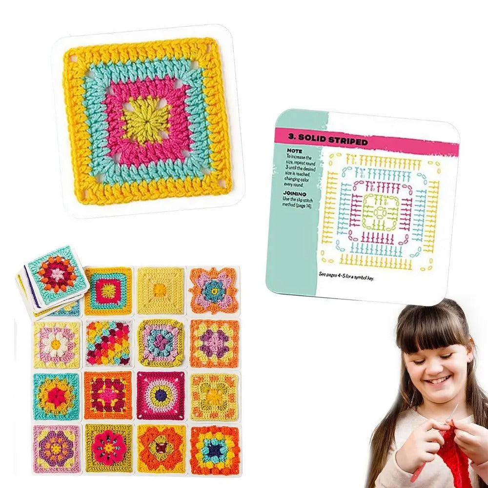 CrochetFun: Vierkante Brei Haakgidskaarten en Blokbordset