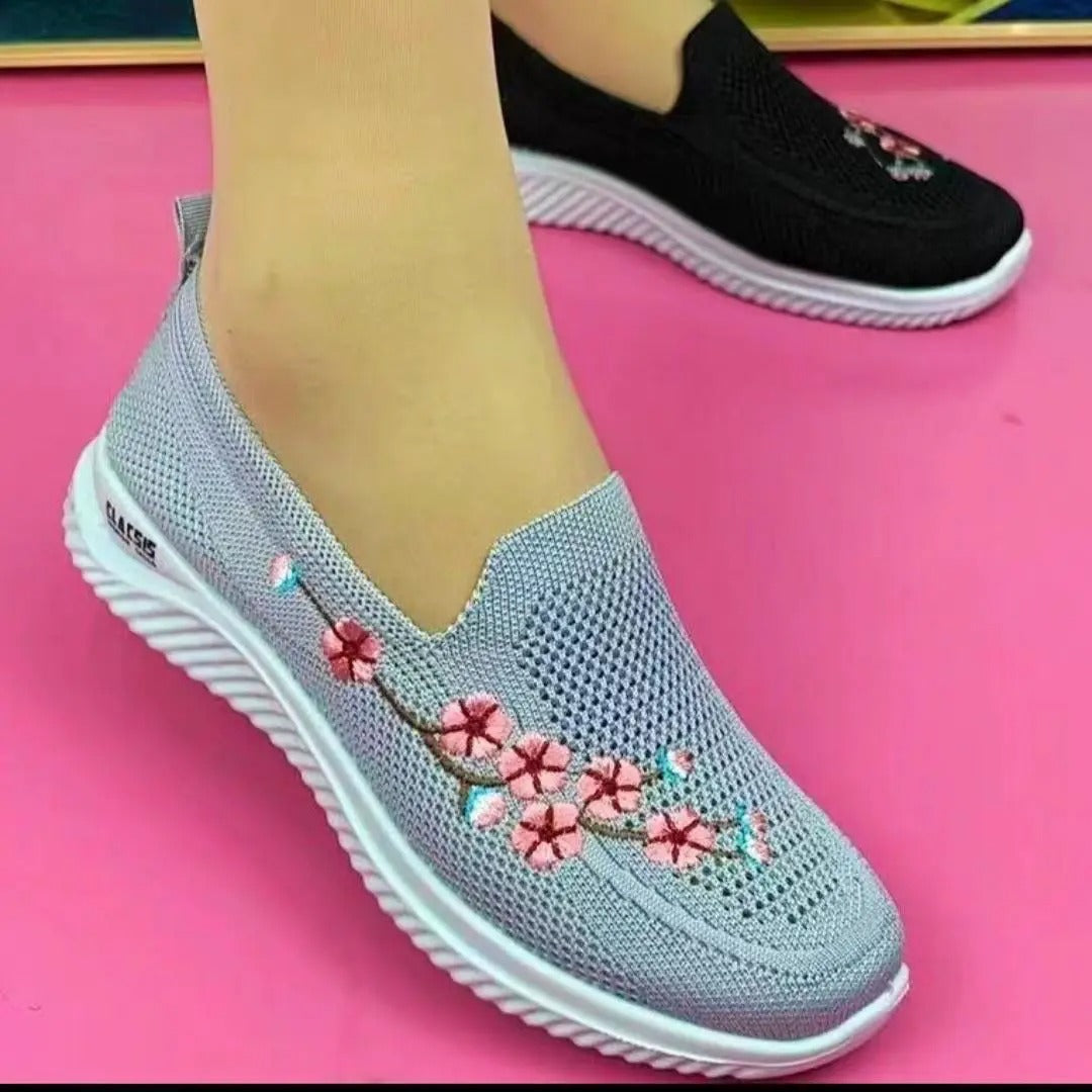 Marcatino™ | Dames Gebreide Geborduurde Ademende Mesh Sneakers