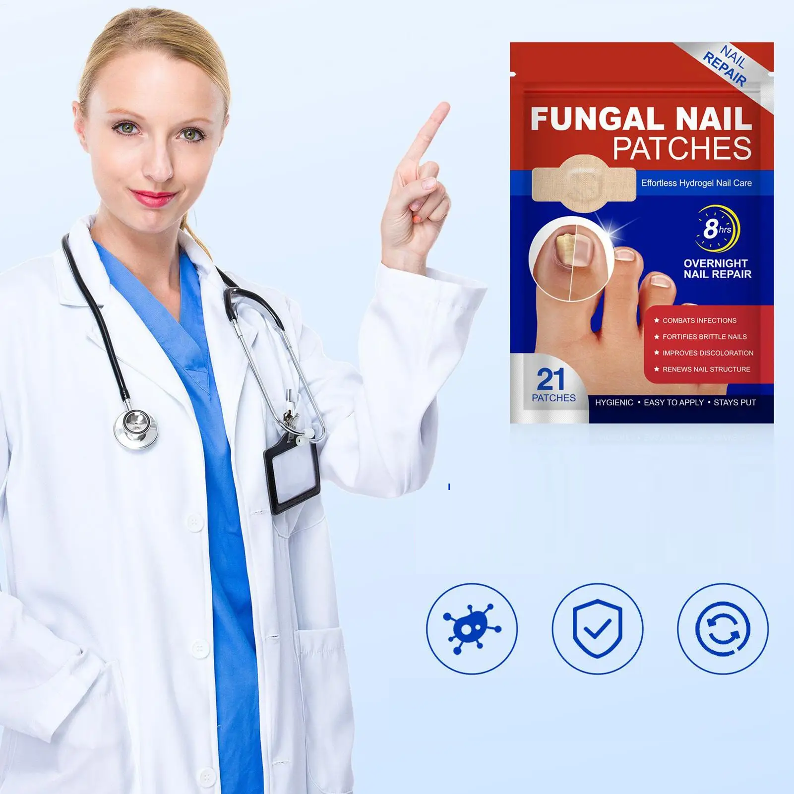 NailPatch 1+1 GRATIS - Schimmelwerend, Antibacterieel Nagelverzorging Patch Pak