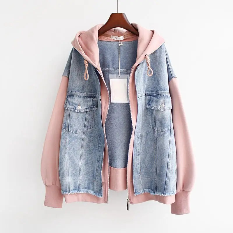 Marcatino™ | Vintage Denim Split Capuchon Casual Jas