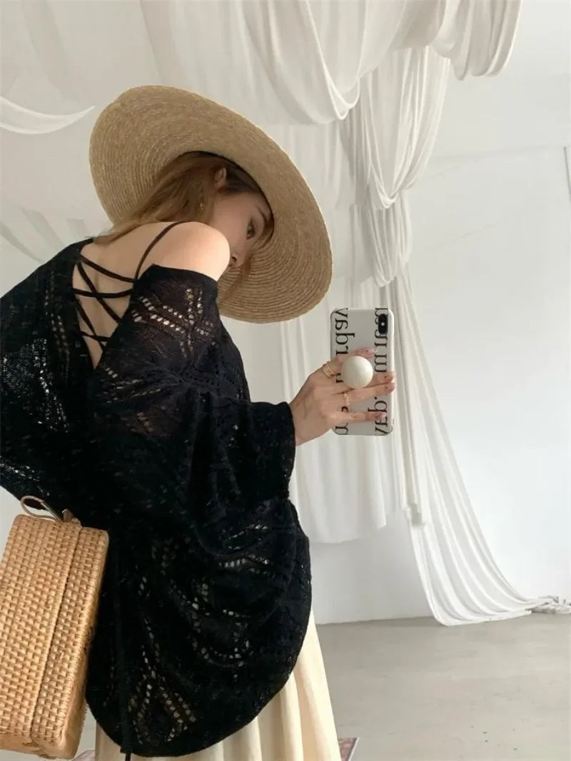 CHIC™ | Gebreide V-Hals Zonwering Top