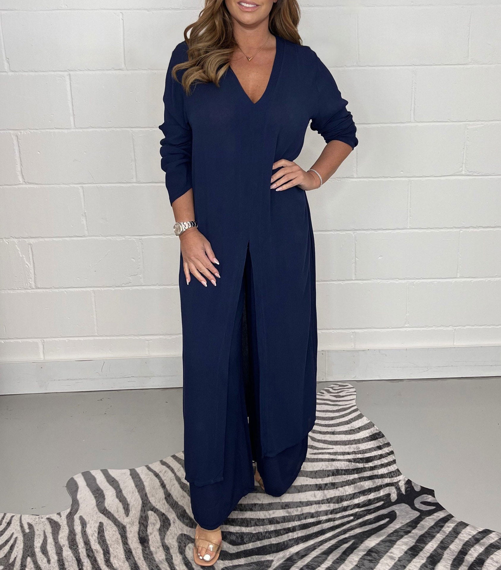 Marcatino™ | Casual 2-Delig Pak met Lange Top en Bijpassende Broek