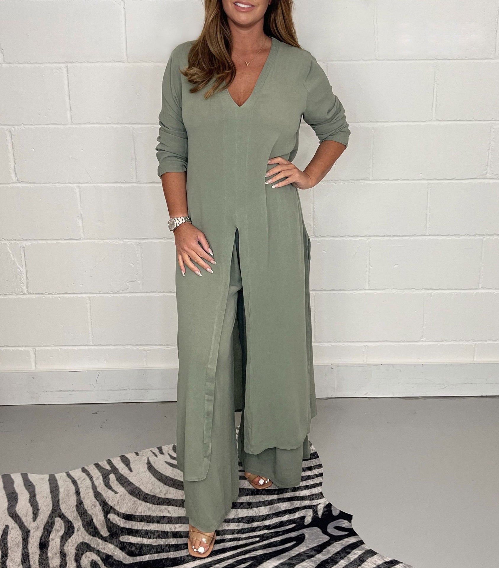 Marcatino™ | Casual 2-Delig Pak met Lange Top en Bijpassende Broek