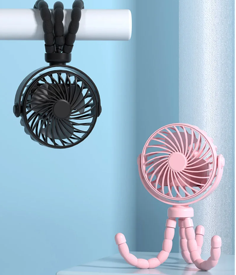 OctoposFan 2+1 GRATIS: Draagbare Usb Oplaadbare Ventilator Met Statief Clip