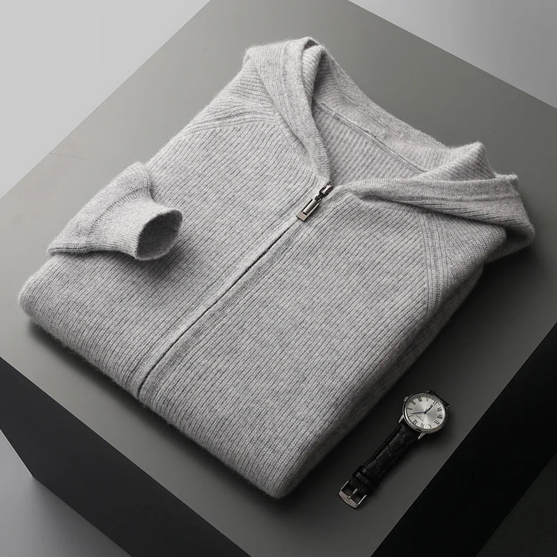 Marcatino™ | Herfst en Winter Verdikt Gebreid Herenvest met Capuchon