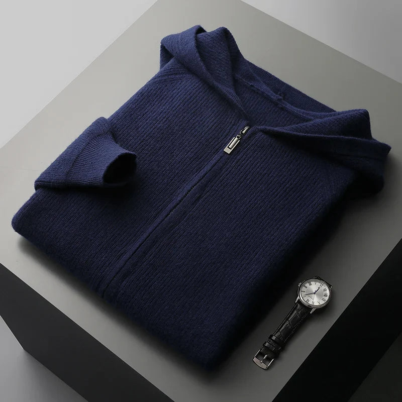 Marcatino™ | Herfst en Winter Verdikt Gebreid Herenvest met Capuchon