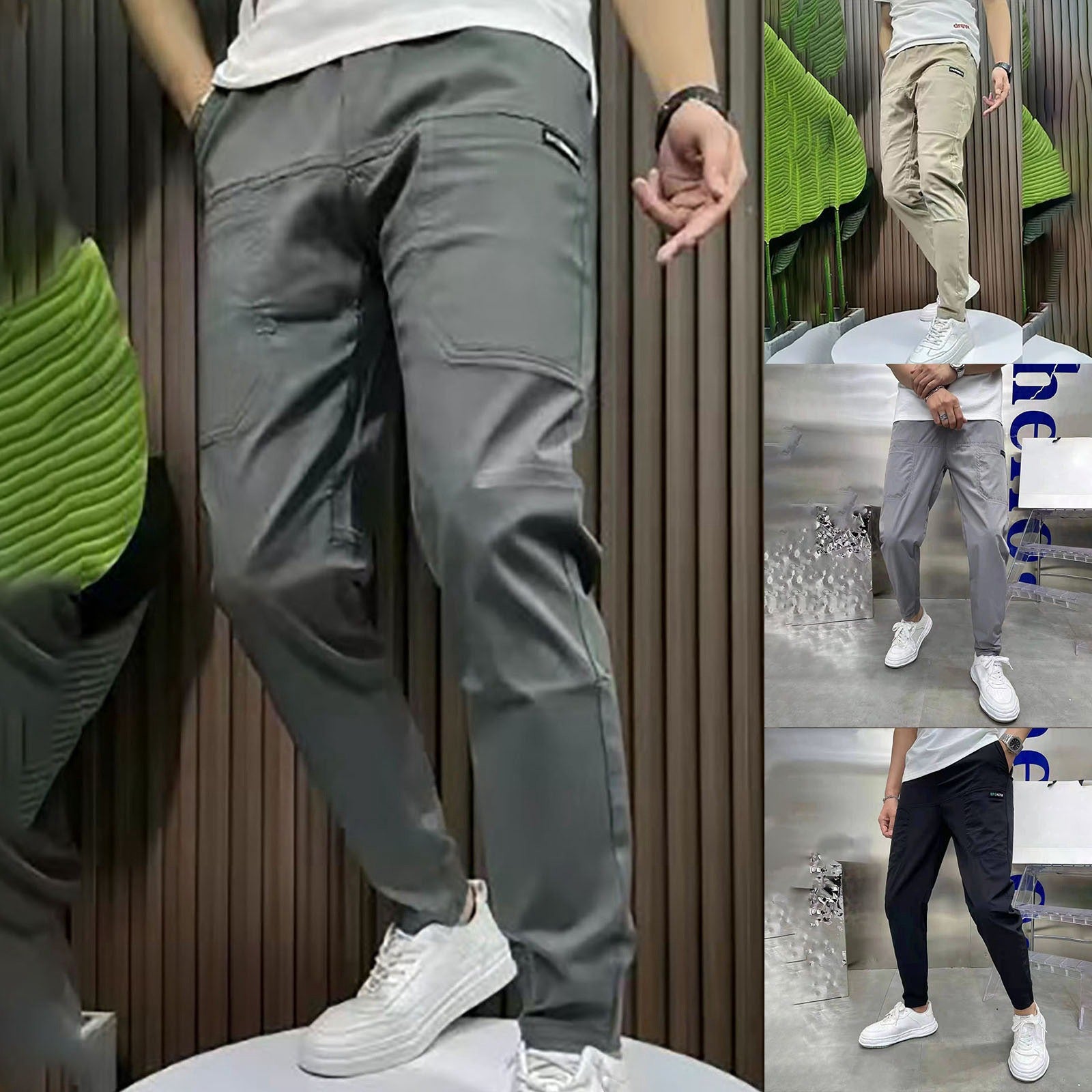 Marcatino™ | Hoge Stretch Meerdere Zakken Skinny Cargobroek