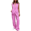 StylishSet: Chique Mouwloze Blazer En Broek Stijlvol Set