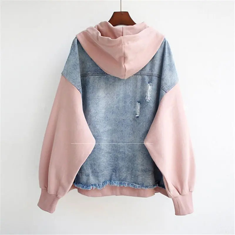 Marcatino™ | Vintage Denim Split Capuchon Casual Jas