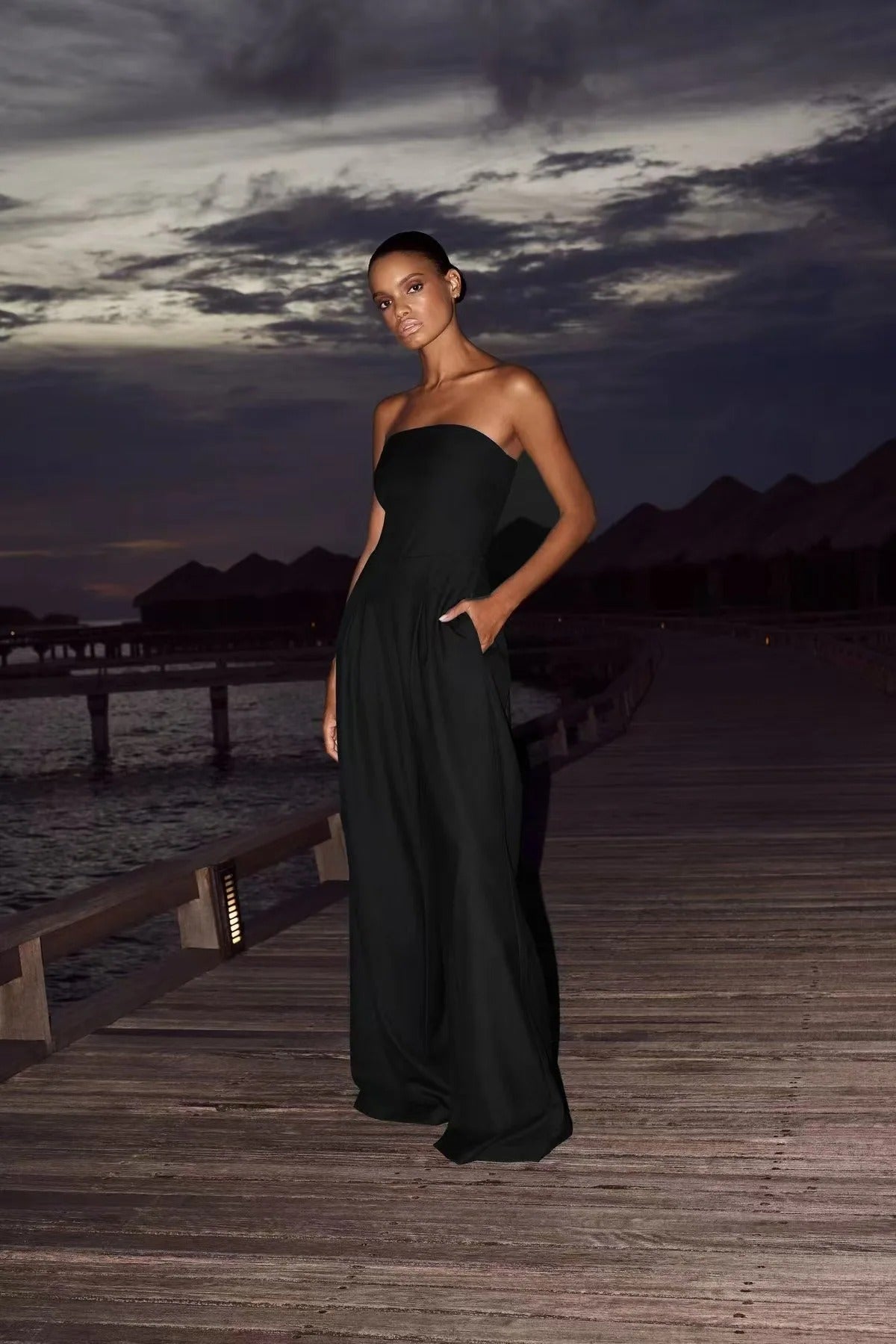 Marcatino™ Jumpsuit: Vrouwen Slanke Taille Strapless Jumpsuit