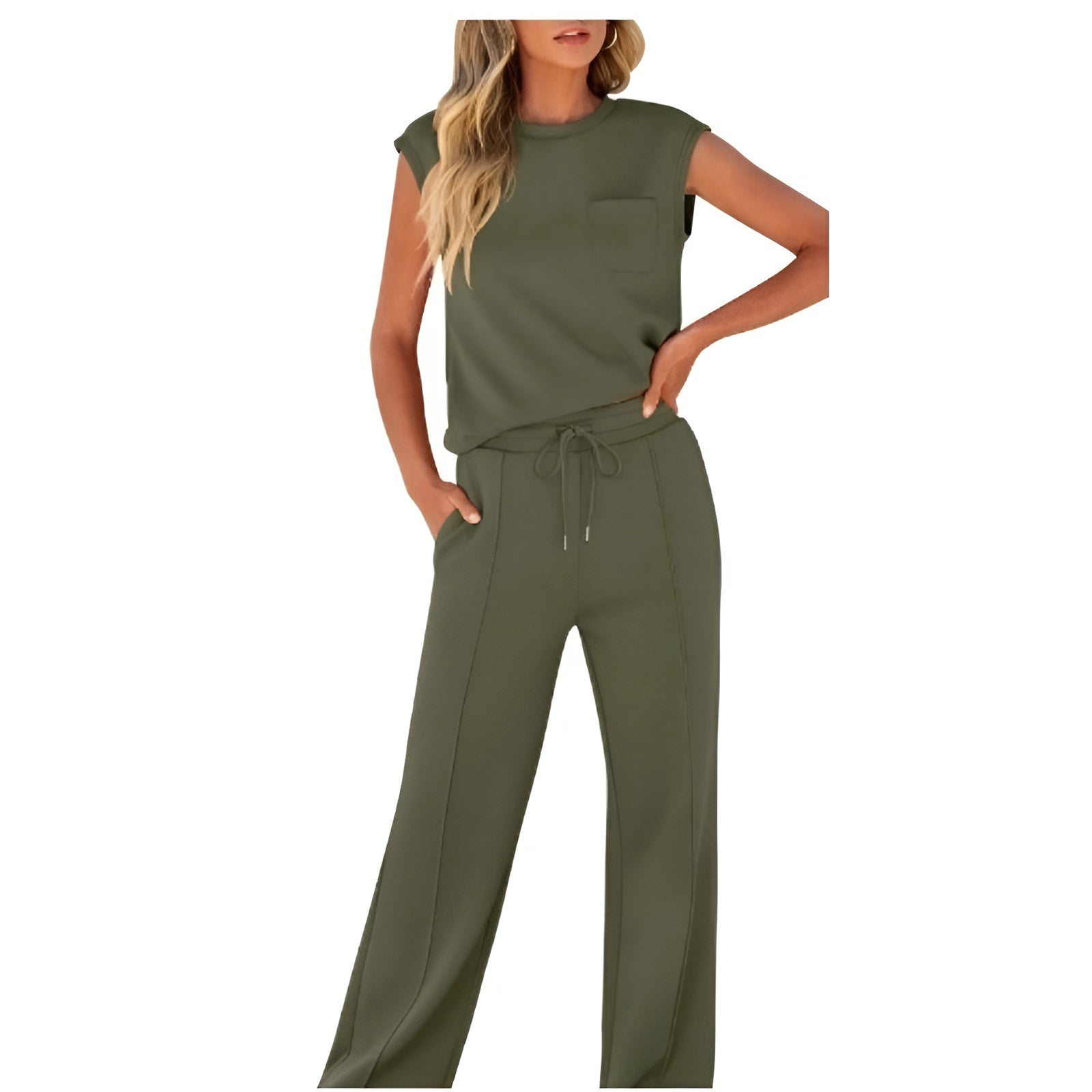 Marcatino™ ComfotableSet: Comfortabele Stijlvolle Met Mouwloze Top En Broek Set