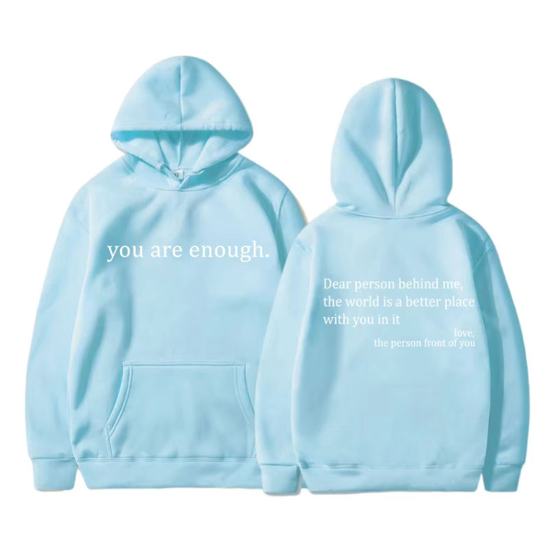 Sweatshirt: Hoodie Met Voor En Achterkant Opdruk Bericht