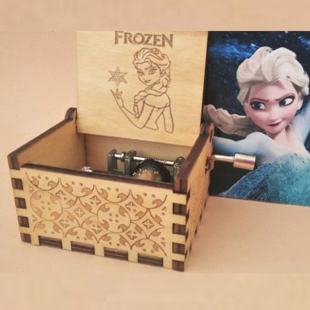 MusicBox 1+1 GRATIS - Hand Zwengel Houten Muziekdoos