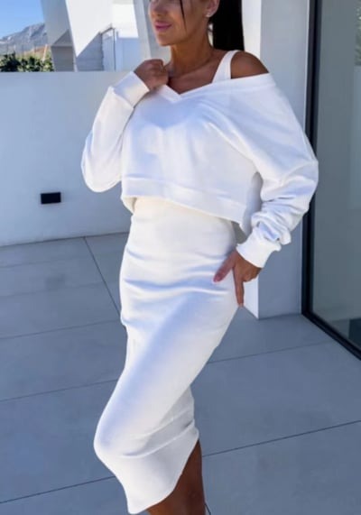Marcatino™ | Vestjurk en V-hals Sweatshirt Set