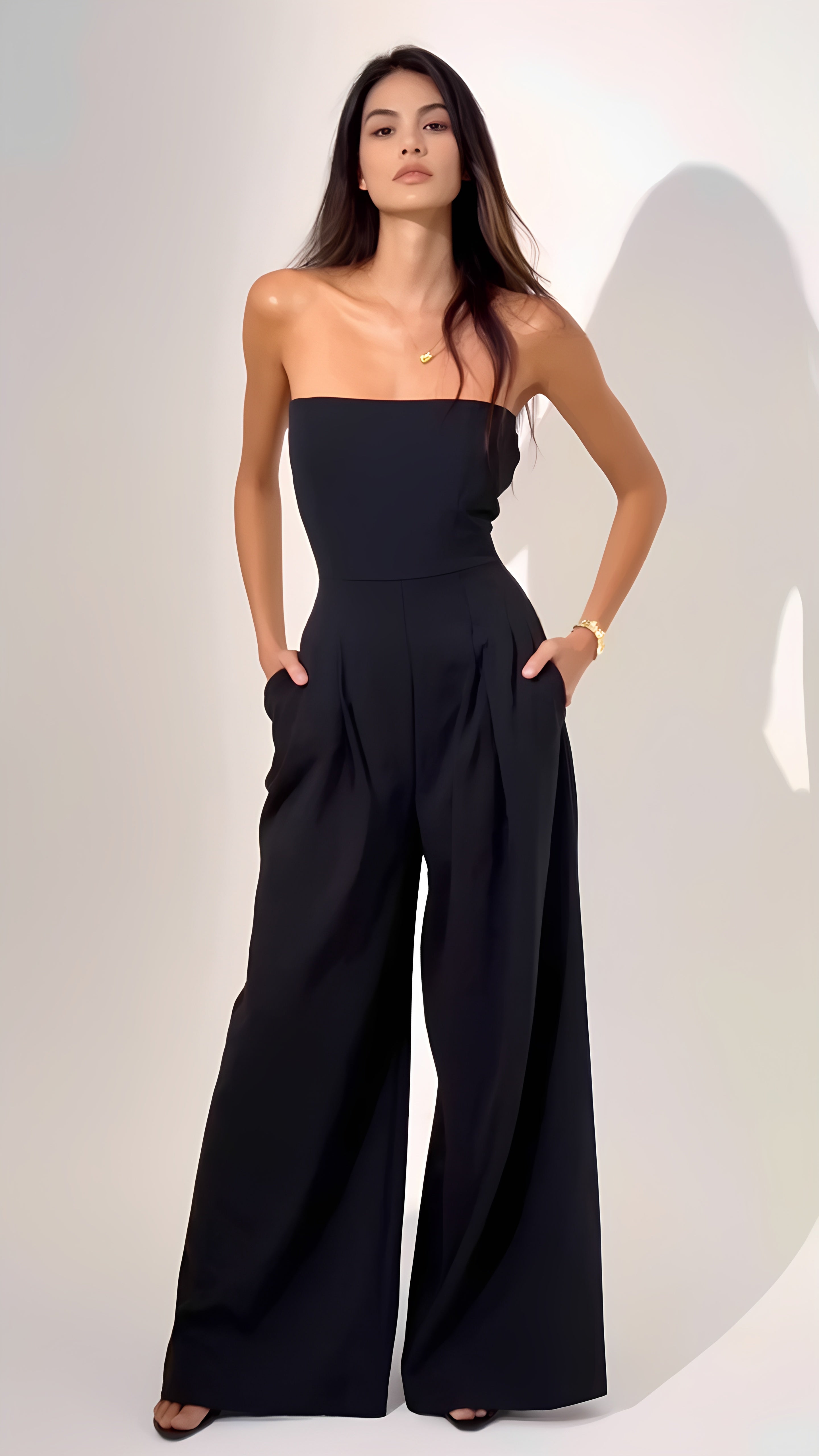 Marcatino™ Jumpsuit: Vrouwen Slanke Taille Strapless Jumpsuit
