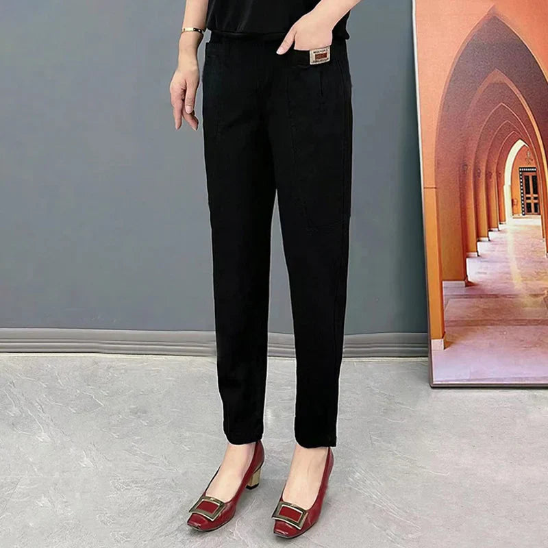 Marcatino™ CottonPants: Casual Katoenen Elastische Damesbroek