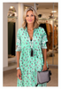 Marcatino™ LongDress: Casual Lang Geplooide Feestjurk met Patroonprint