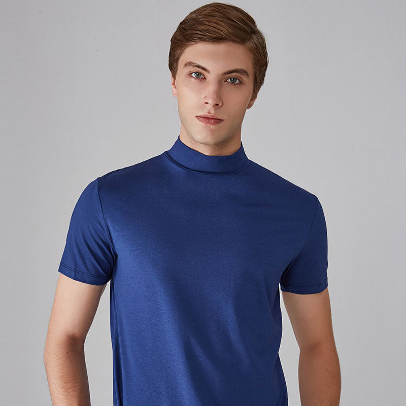 Marcatino™ SlimShirt 1+1 GRATIS: Heren Hoge Hals Slim-Fit Casual T-Shirt
