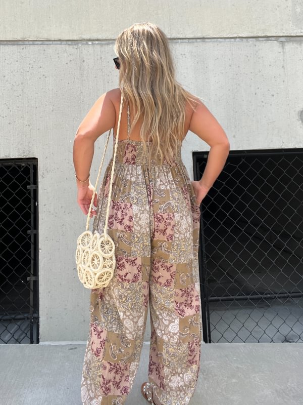 Marcatino™ LooseJumpsuit: Jumpsuit met Losse Geprinte Schouderband
