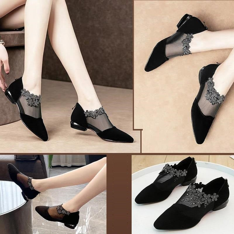 Marcatino™ LaceSandals: Dikke Hakken Mesh Sexy Dames Sandalen