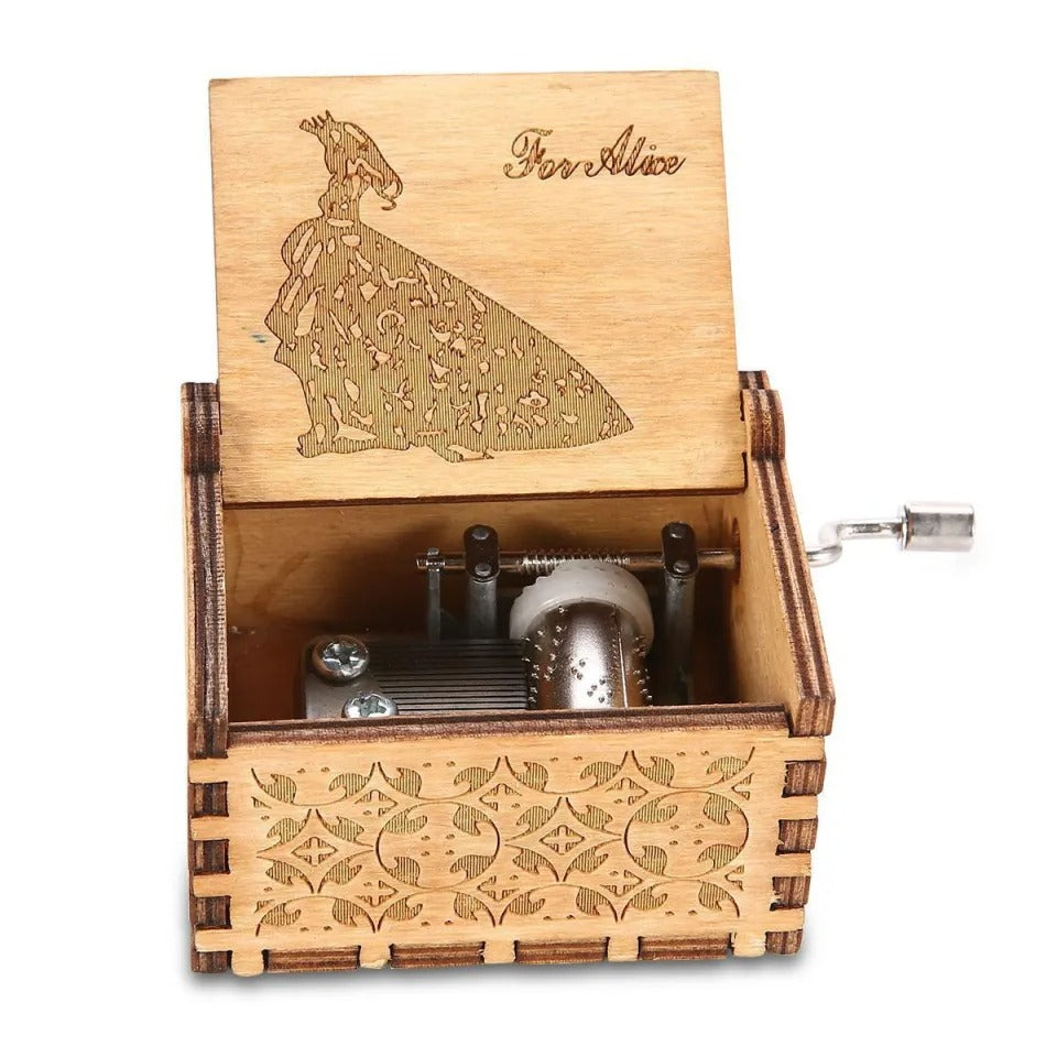 MusicBox 1+1 GRATIS - Hand Zwengel Houten Muziekdoos
