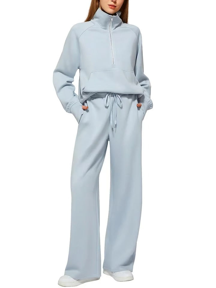 Marcatino™ | Dames Effen Katoenen Tweedelige Rits Set