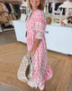 Marcatino™ LongDress: Casual Lang Geplooide Feestjurk met Patroonprint